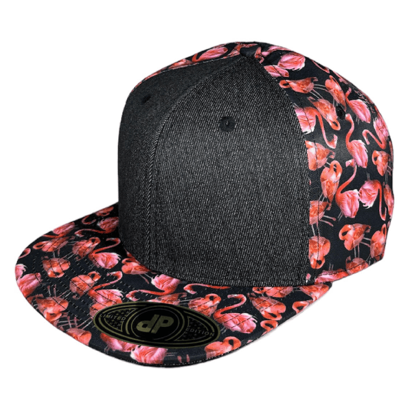 2 tone black denim pink flamingo