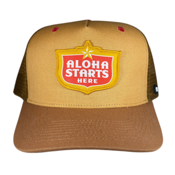 anxd aloha starts here mid curve bill snapback