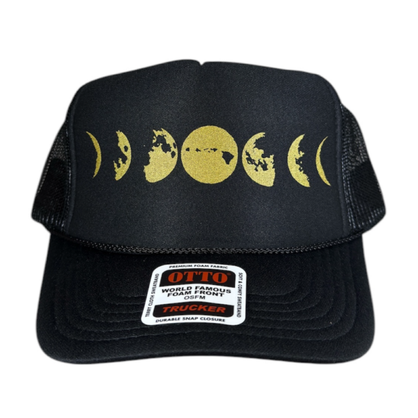 anxd gold moon phases black foam trucker