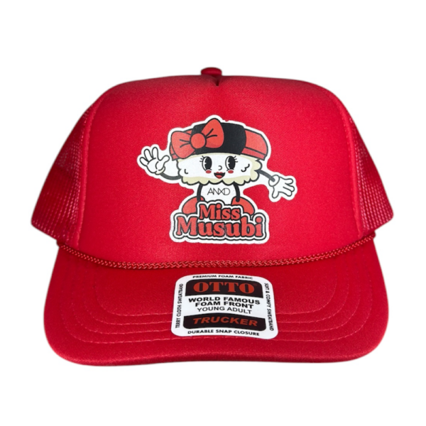 anxd miss musubi red youth foam trucker