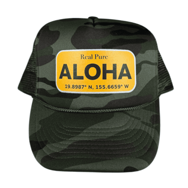 anxd real pure aloha full camo foam trucker