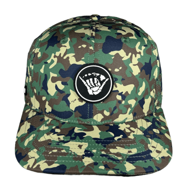 anxd waterman island camo skeleton shaka snapback