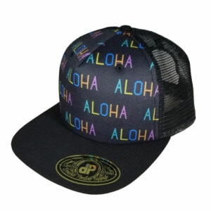 5 Panel Aloha Pattern/ Black Mesh