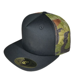 5 Panel Black / Camo Mesh