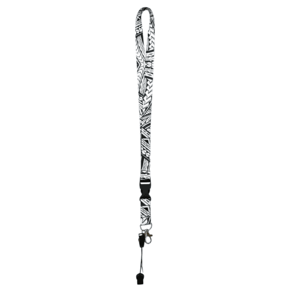 black and white tribal lanyard