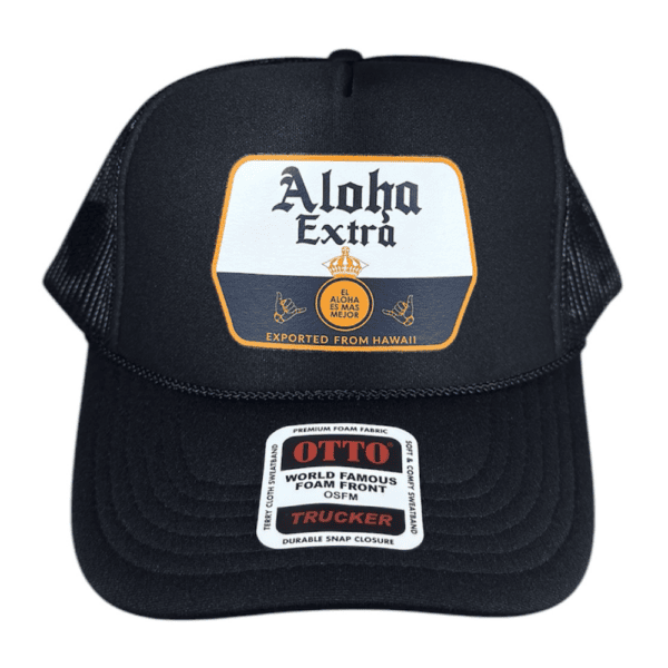 anxd aloha extra black foam trucker