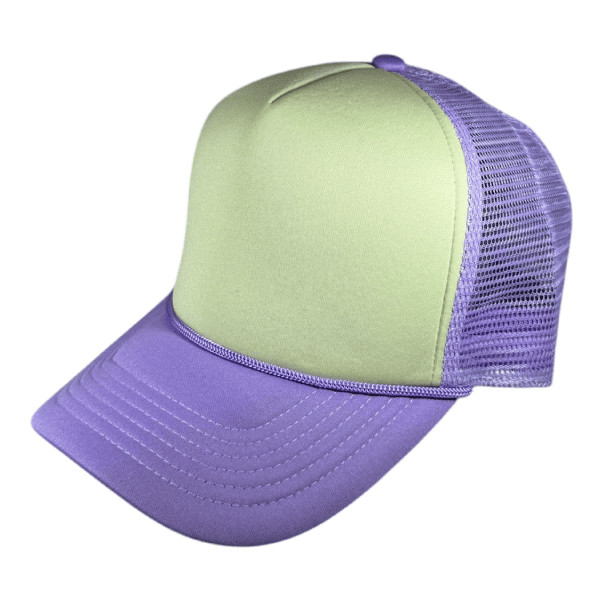 dp olive purple foam trucker