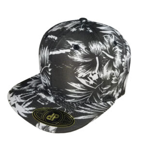 Full Black and White Floral Snapback