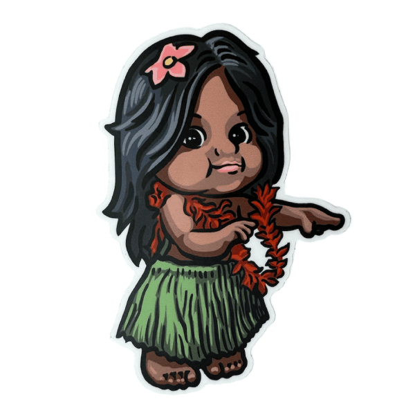 anxd hula girl sticker