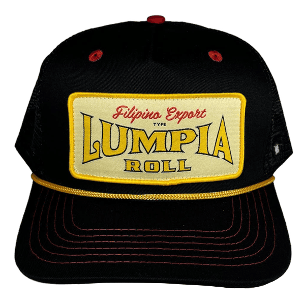 anxd 5 panel lumpia patch black/black mesh snapback