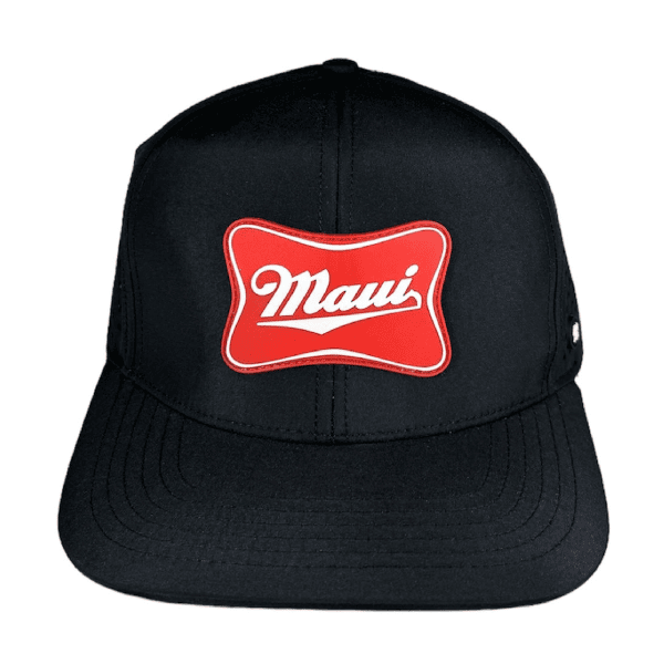 black anxd maui rubber patch snapback