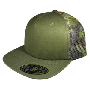 5 Panel Olive / Camo Mesh