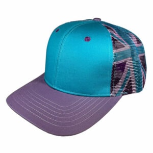 Teal/ Purple/ Black Hawaiian Flag Mesh