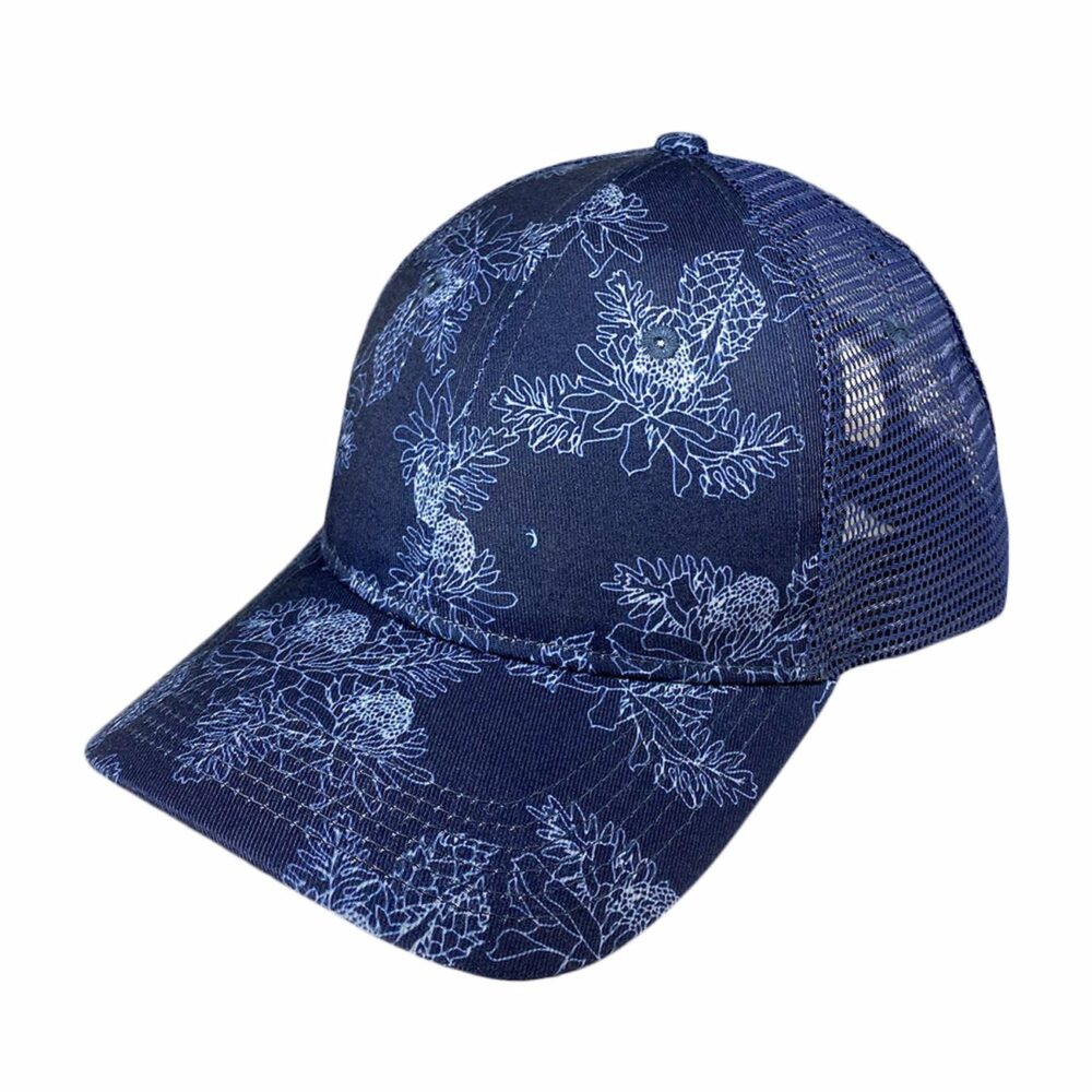 the white torch ginger on blue with mesh hat from double portion supply