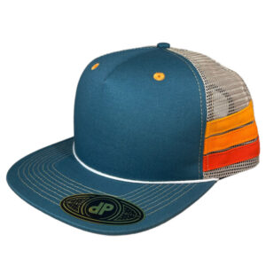 5 Panel Teal Stripes