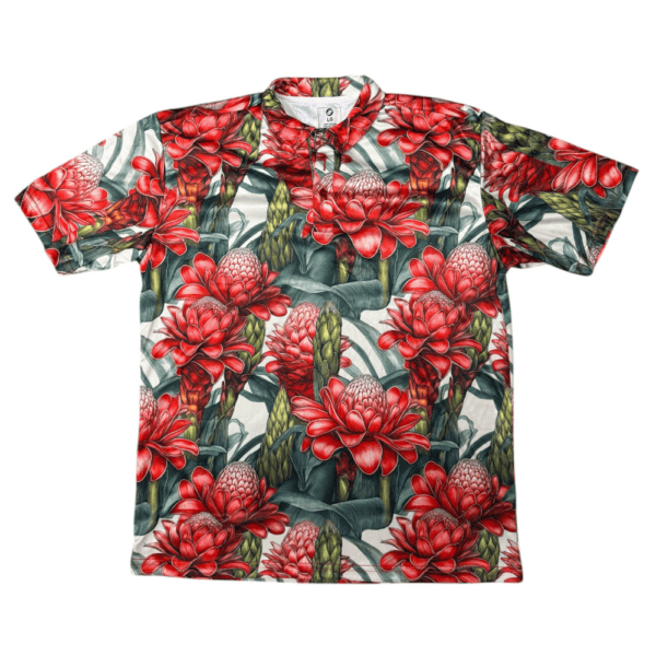 torch ginger floral polo shirt