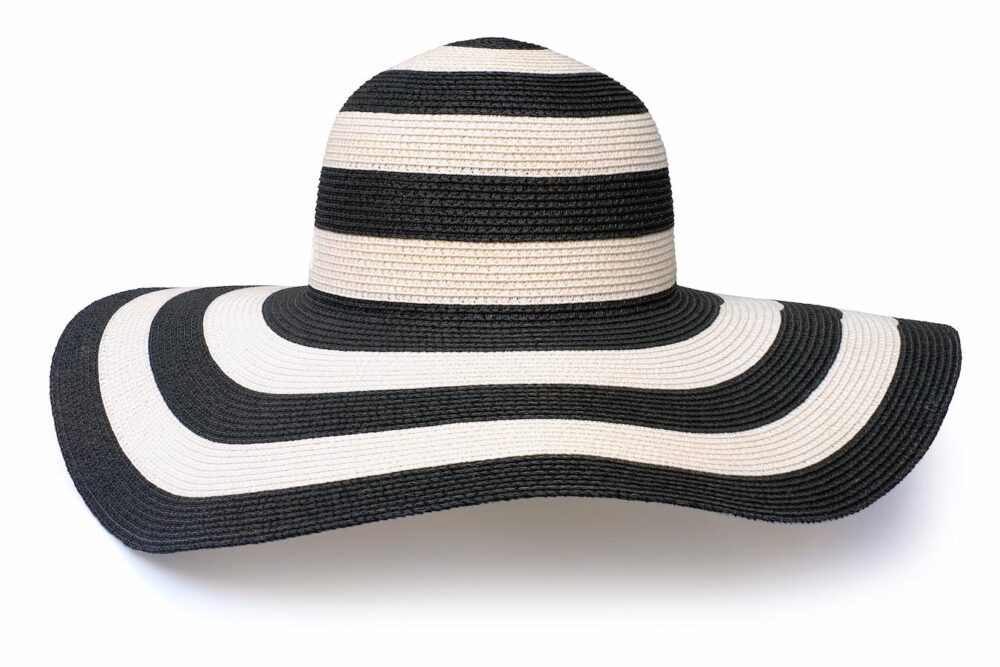 boho hat black and white stripe