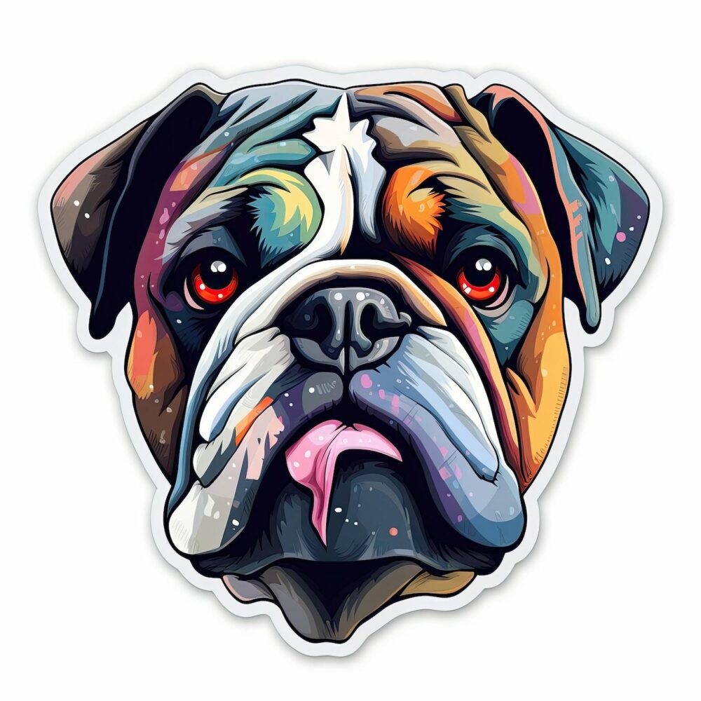 bull dog die cut sticker