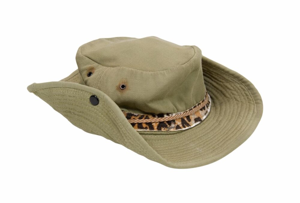outback hat tan with leopard print ribbon