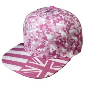 Pink Island Camo/ White and Pink Flag Bill