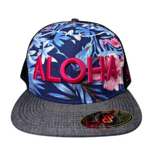 ANXD Pink Aloha Denim Mesh Floral