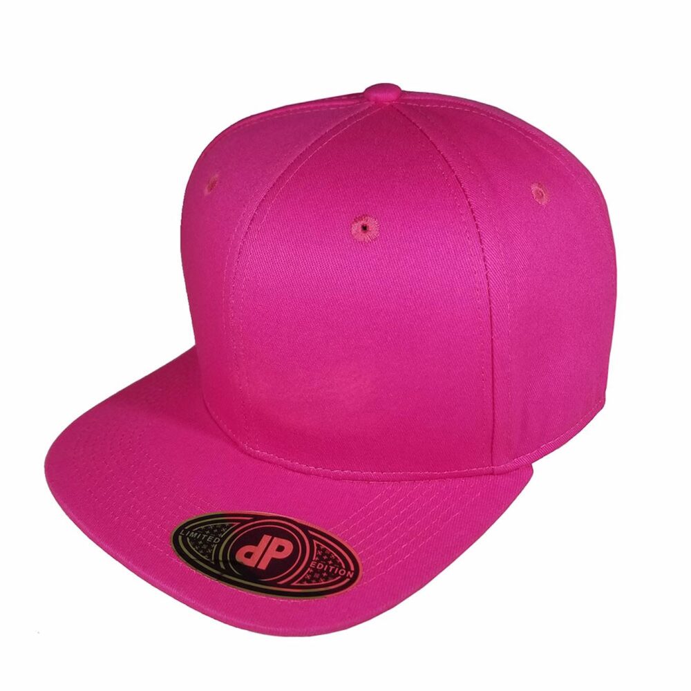 solid hot pink flatbill snapback hat