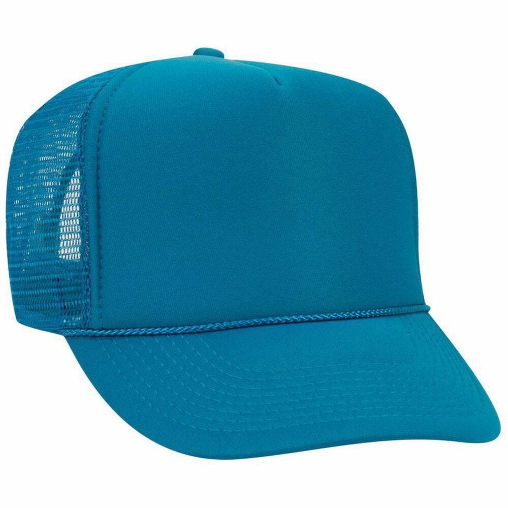 solid turquoise trucker hat