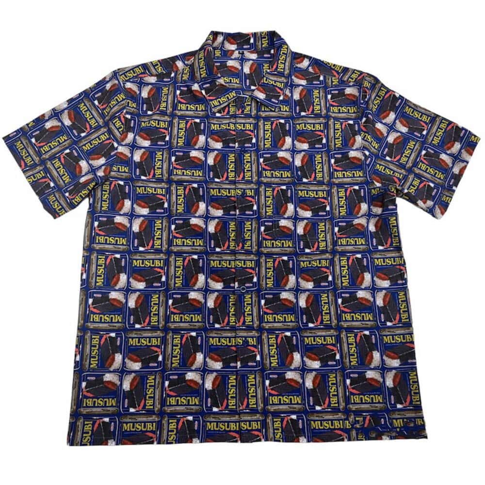 the aloha musubi snap button shirt from double portion supply clock forget wear artwork employee value